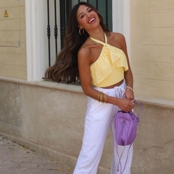 Zara embroidered eyelet knit top 4331 129 - Picture 3 of 8